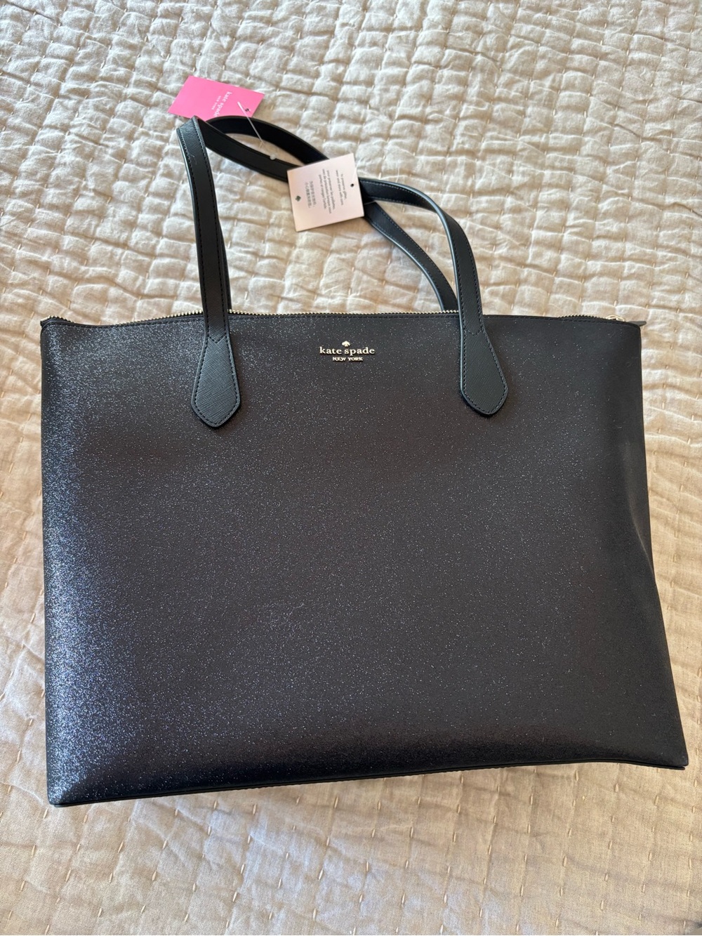 Kate Spade Black Glitter Wallet with Matching Black Tote COMBO! - Picture 2 of 9